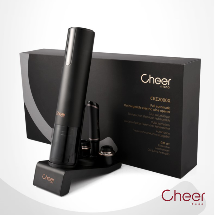 Cheer Moda Full Auto Rechargeable Electric Wine Opener Gift Set - CKE2000X (Rechargeable)
